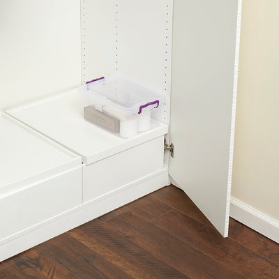 5 of 5:Boîte de rangement en plastique Home Basics de 7,5 L avec couvercle verrouillable, transparente 