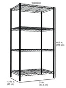 4 of 4:Home Basics 4 Tier Steel Wire Shelf, Black 