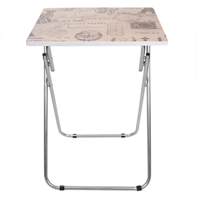 3 of 8:Home Basics Multi-Purpose Folding TV Table, Paris Design, 15x19x25.5 Inches 