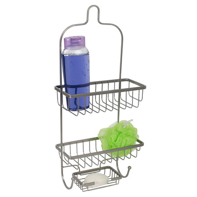 2 of 7:Home Basics Heavy Weight Satin Nickel Shower Caddy 
