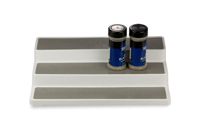 1 of 4:Organizador de estantes de plástico de 3 niveles Home Basics 