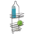 2 of 7:Home Basics Classic 2 Shelf Shower Caddy with Bottom Hooks and Center Soap Dish Tray, Bronze 