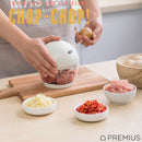 3 of 8:PREMIUS Manual Pull Hand Food Chopper, With Wood Ball, White-Natural, 1.5 Cups 