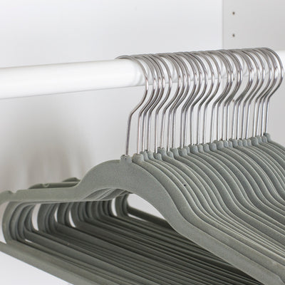 5 of 5:Home Basics  Flocked Velvet Suit Hanger, (Pack of 25), Grey 