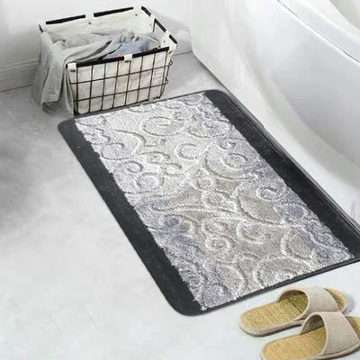 2 of 21:Vienna Scroll Two-Tone Non-Slip Soft Bath Rug, 18x30 Inches 