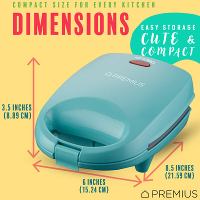 6 of 18:PREMIUS Ceramic Non-Stick Mini Snack Sandwich Maker, 5x4.4 Inch Mold 