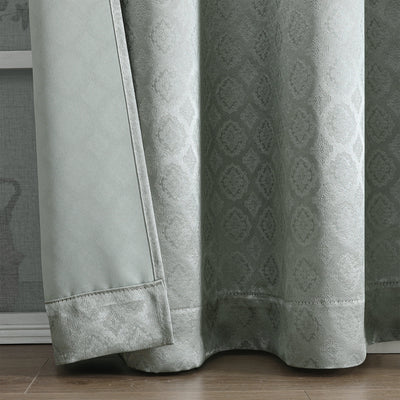 7 of 18:Tobias Damask Metallic Grommet Blackout Window Panel, 52x84 Inches 