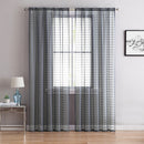 10 of 52:Lisa Plaid Sheer Rod Pocket Panel, Black, 55x90 Inches 