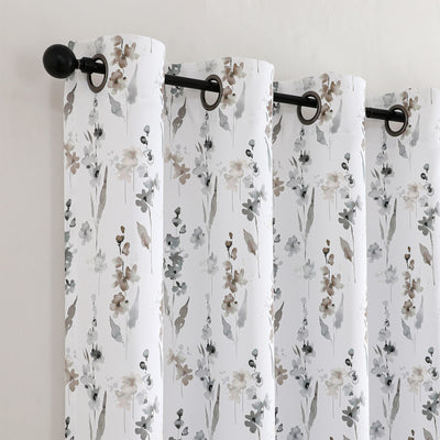 2 of 9:Isla Floral Printed Grommet Room Darkening Window Panel, 52x84 Inches 