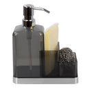 6 of 6:Home Basics Soap Dispenser and Sponge Caddy Organizer, Gray-Silver, 8x3x6.5 Inches 