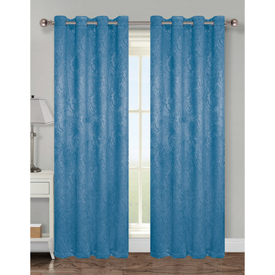 5 of 11:Panel de ventana con ojales para oscurecer la habitación Mabel Damask, 54 x 84 pulgadas 