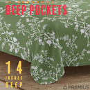 26 of 28:PREMIUS Fernando Soft Wrinkle-Free Microfiber Sheet Set, Green-White 