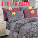 10 of 12:PREMIUS Premium Bonjour 4 & 6 Piece Microfiber Printed Wrinkle-Free Sheet Set 