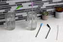 3 of 3:Home Basics Soft Silicone Tip Stainless Steel Straw Set, Multi-color, (Pack of 5) 