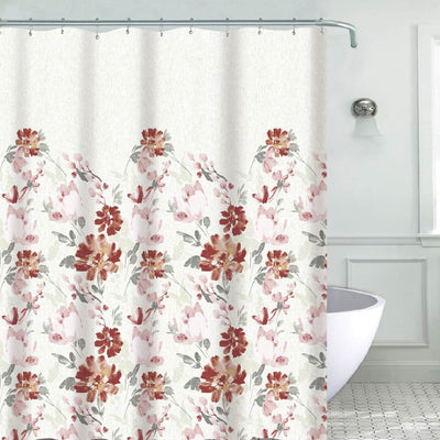 1 of 1:Rideau de douche en toile à imprimé floral rustique Adriana, multicolore, 178 x 183 cm 