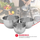 2 of 3:Home Basics 3 Piece Stainless Steel Nesting Mixing Bowls 