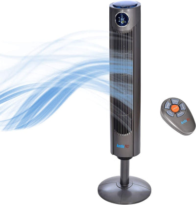 1 of 8:Ventilateur tour oscillant Arctic-Pro avec écran numérique et télécommande, gris foncé, 42 pouces 