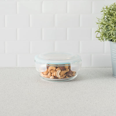 4 of 8:Home Basics 13 oz. Round Borosilicate Glass Food Storage Container 