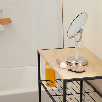 4 of 4:Miroir cosmétique double face Home Basics Diamond (grossissement x1/x5), chromé 