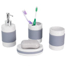 1 of 4:Ensemble d'accessoires de bain Home Basics 4 pièces avec poignée en caoutchouc 