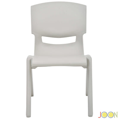 4 of 7:Chaises d'apprentissage empilables en plastique JOON pour enfants, gris clair, 52,1 x 32,7 x 28 cm, lot de 2 (lot de 2) 