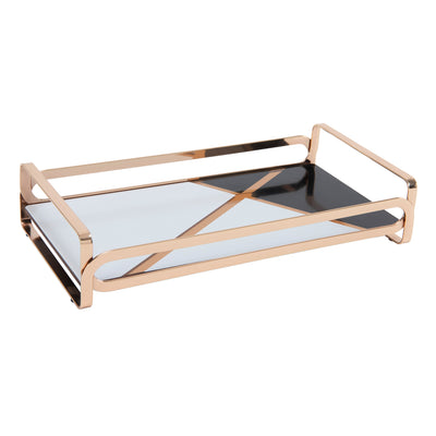 1 of 4:Home Details Color Block Vanity Tray in Gold 