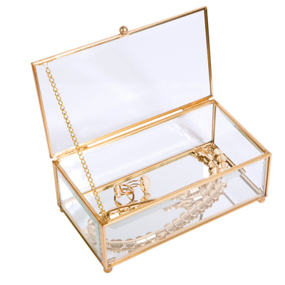 4 of 4:Home Details Vintage Glass Keepsake Box in Gold 