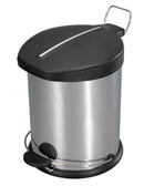 1 of 3:Home Basics 12 Liter Brushed Stainless Steel  with Plastic Top Waste Bin, Silver 