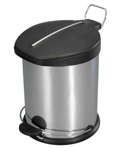 1 of 3:Home Basics 12 Liter Brushed Stainless Steel  with Plastic Top Waste Bin, Silver 