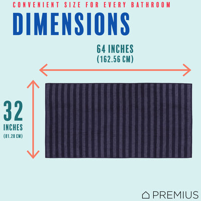 36 of 40:PREMIUS 2 Pack Stripes 100% Cotton Yarn Dyed Bath Sheet Towel, 32x64 Inches 