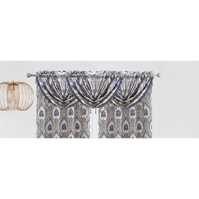 6 of 21:Lizet Damask Jacquard Rod Pocket Window Panel and Valance Treatments, All Sold Separately 
