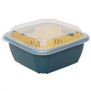 3 of 4:Home Basics Plastic Container with Strainer Basket and Clear Lid, Multi-Color 