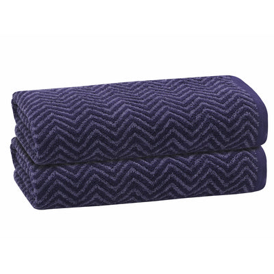 32 of 40:PREMIUS 2 Pack Chevron 100% Cotton Yarn Dyed Bath Sheet Towel, 32x64 Inches 