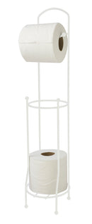 1 of 4:Home Basics Free-Standing Vinyl Coated Steel Dispensing Toilet Paper Holder, White 