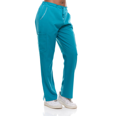 49 of 66:Ellen Tracy 4-Way Stretch Elastic Back Drawstring Waistband Scrub Pants 