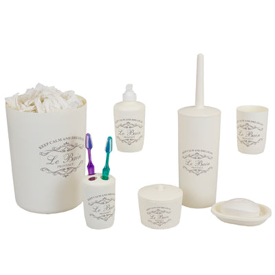 2 of 5:Home Basics Paris Collection 7 Piece Bath Ensemble, Beige 