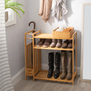 3 of 4:Neu Home Bamboo Shoe Rack with Umbrella Stand 