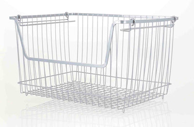 1 of 3:Home Basics Large Powder Coated Steel Wire Storage Basket, Grey 