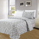 1 of 4:Premium Neutral 4 & 6 Piece Wrinkle-Free Sheet Set, Lattice 