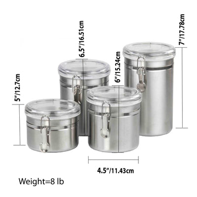 4 of 4:Ensemble de 4 boîtes en acier inoxydable Home Basics 