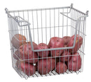 1 of 6:Home Basics Steel Wire Large Stackable Basket with Handles, Grey, 14x11.5x9.75 Inches 