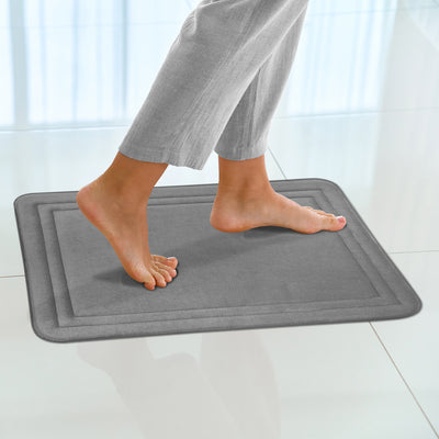 8 of 12:Elle Border Soft Non-Slip Memory Foam Bath Mat, 17x24 Inches 