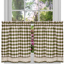 1 of 3:Buffalo Check Window Curtain Tier Pair - 58x24 - Sage 