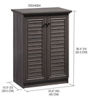 2 of 2:Home Basics 4 Tier Shoe Cabinet with Louvered Doors, Ash 