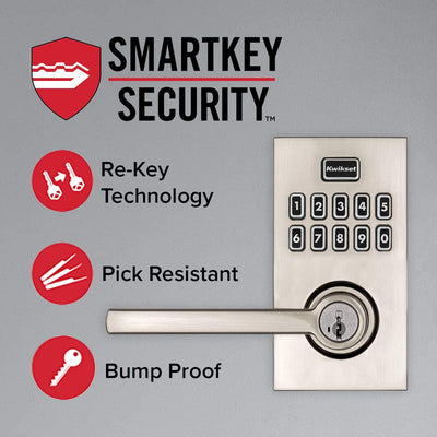 5 of 6:Kwikset SmartCode 917 Residential Electronic Lever Deadbolt Lock, Black 
