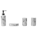 2 of 5:Home Basics Marble Ceramic 4 Piece Bath Accessory Set, White 