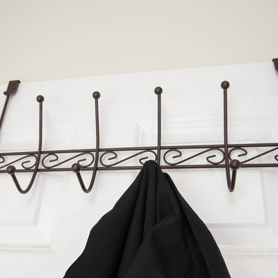 4 of 8:Home Basics 6 Hook Over Door Hook Rack, Scroll, 19.5x5x9.75 Inches 