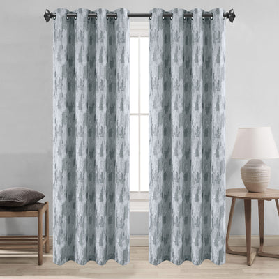 3 of 6:Rossi Jacquard Plaster Texture Grommet Window Curtain Panel, 54x90 Inches 