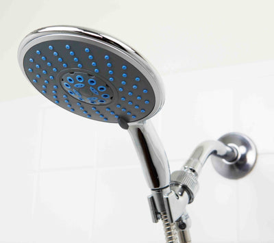 1 of 4:Home Basics Chrome Jumbo Shower Head Massager, 5 Function 