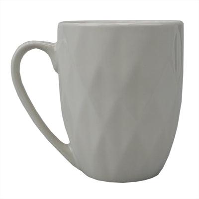 1 of 5:Home Basics Taza de cerámica con círculo en relieve de 11,5 onzas, color blanco 